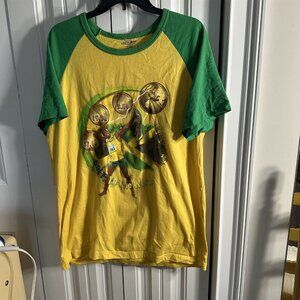 Jamaica Usain Bolt To The World Yellow Shirt Raglan Mens X Large Olympic